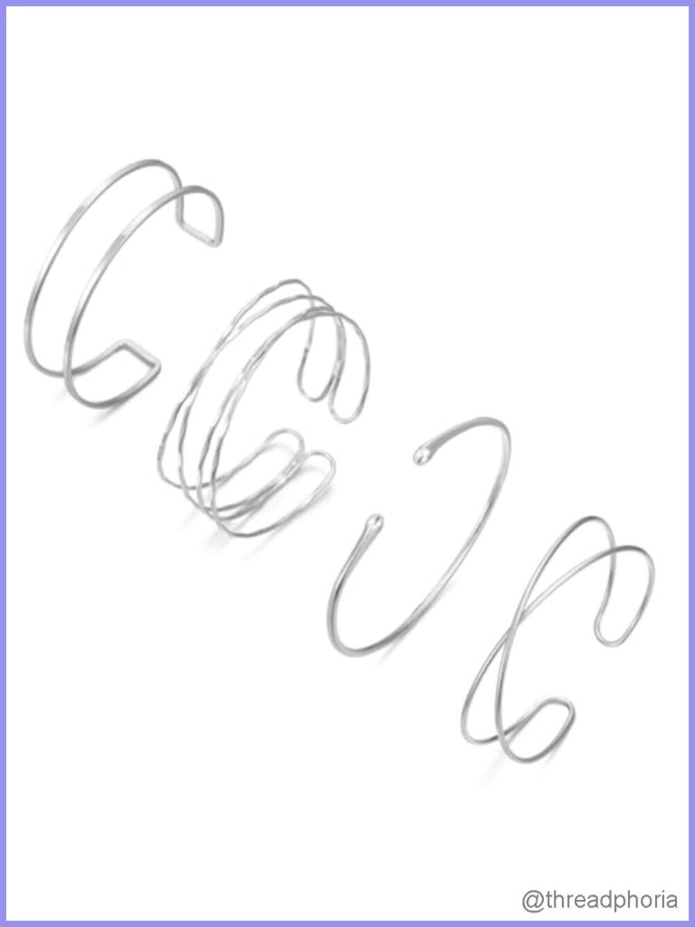 4 Pack Gold Silver Upper Arm Cuff Bracelets Set for Women Alloy